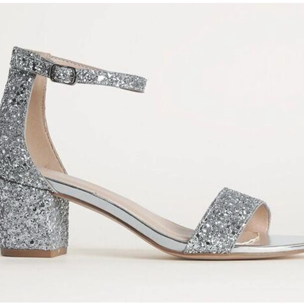 J. Adam’s Glitter Block Heel Sandals